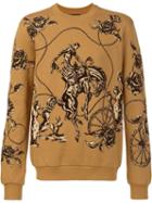 Dolce & Gabbana Cowboy Print Sweathirt, Men's, Size: 48, Brown, Cotton/polyester