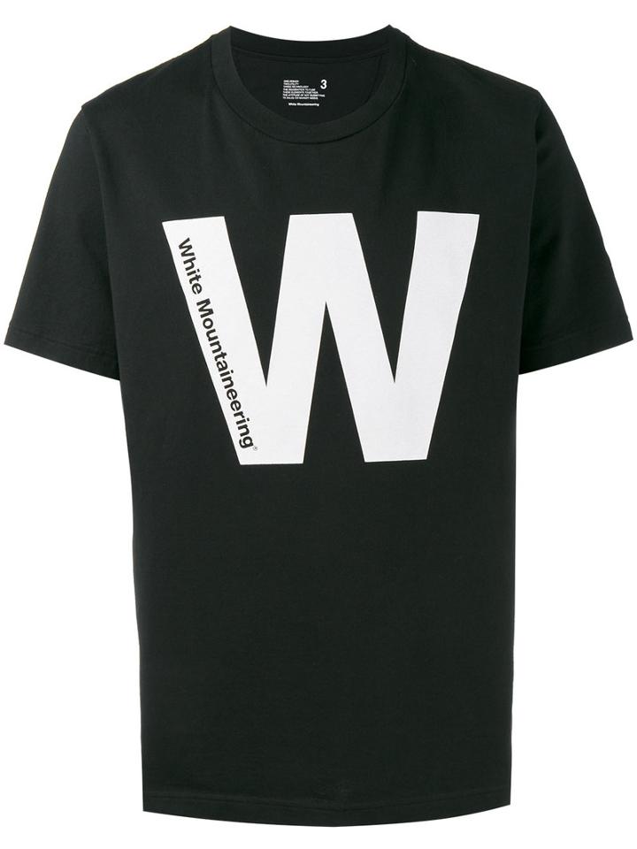 White Mountaineering Printed Short Sleeve T-shirt, Men's, Size: 3, Black, Cotton