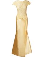 Martha Medeiros Marescot Lace Adeline Gown - Yellow & Orange