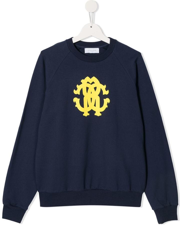 Roberto Cavalli Junior Logo Patch Sweatshirt - Blue