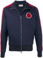 Moncler Logo Patch Zip-up Jacket - Blue