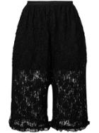 Mm6 Maison Margiela Floral Lace Shorts - Black