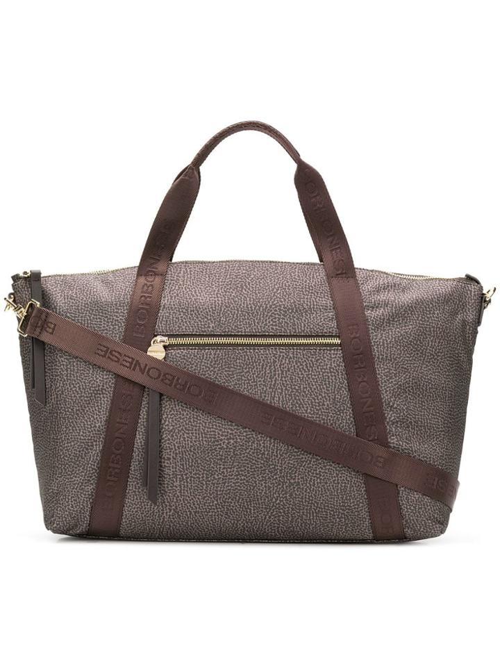 Borbonese Logo Tote Bag - Brown
