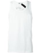 Y-3 Logo Print Tank Top, Men's, Size: L, White, Cotton