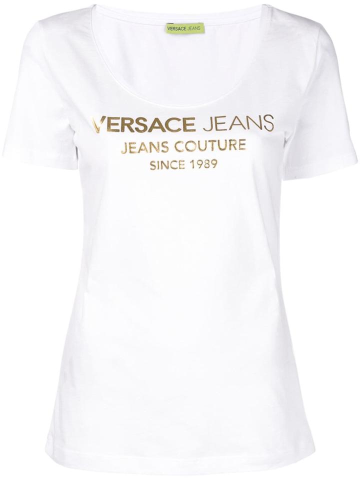 Versace Jeans Embroidered Logo T-shirt - White