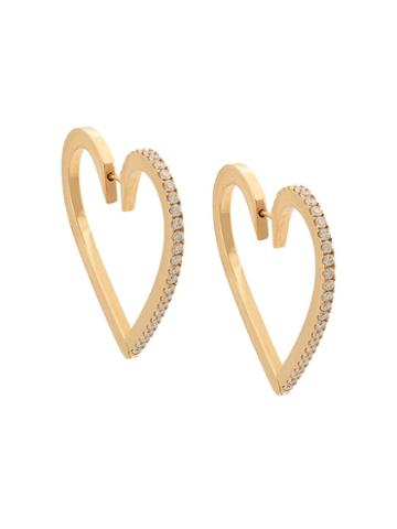 Cadar 18kt Rose Gold Endless Large Heart Diamond Hoops