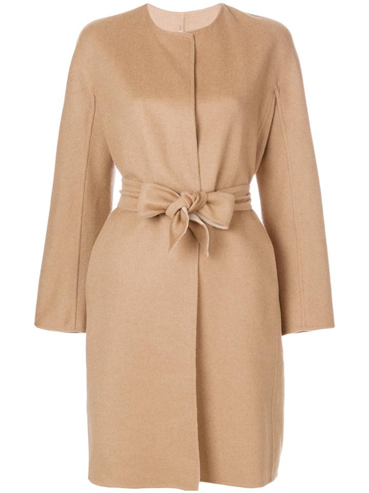 Max Mara Tied Front Coat - Nude & Neutrals