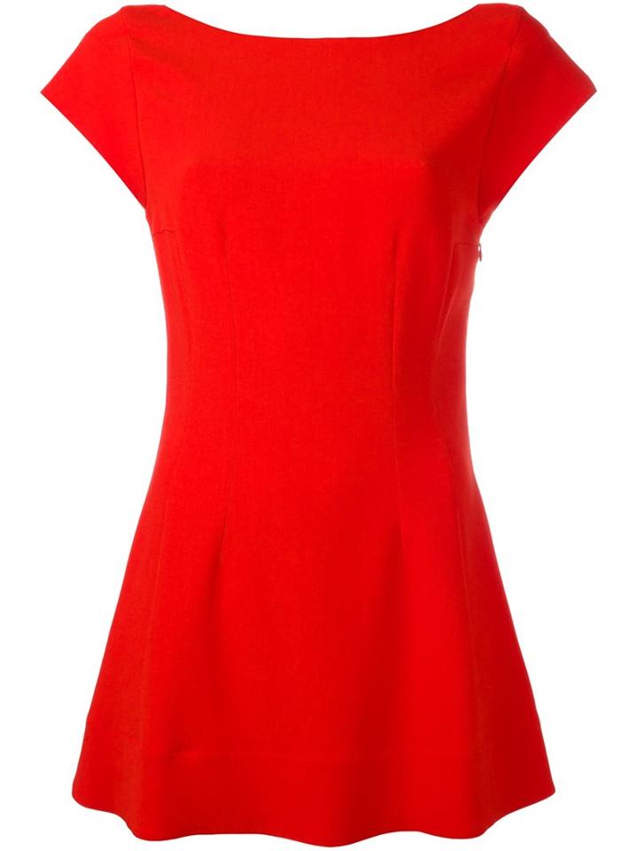 Stella Mccartney Pleated Crepe Top, Women's, Size: 38, Red, Spandex/elastane/acetate/viscose