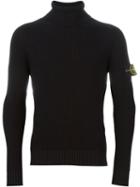 Stone Island Turtleneck Jumper, Men's, Size: Large, Black, Wool