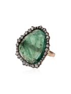 Kimberly Mcdonald Gold And Green Emerald Slice Diamond Ring