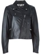 Mcq Alexander Mcqueen Biker Jacket, Women's, Size: 40, Black, Sheep Skin/shearling/polyester
