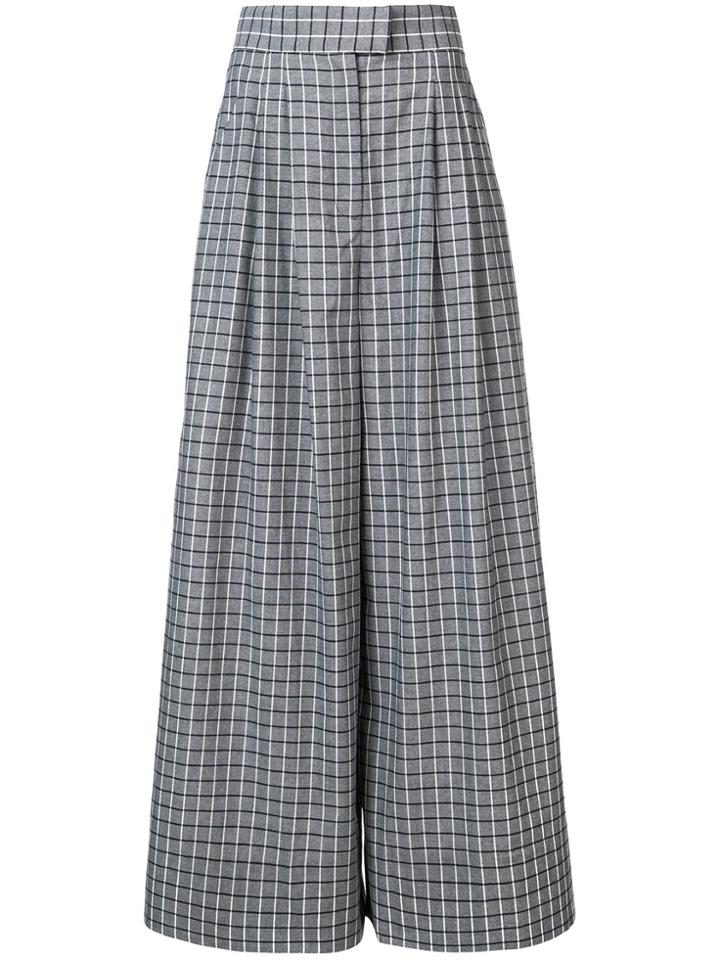 Acler Cunningham Wide-legs Checked Trousers - Blue