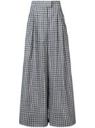 Acler Cunningham Wide-legs Checked Trousers - Blue