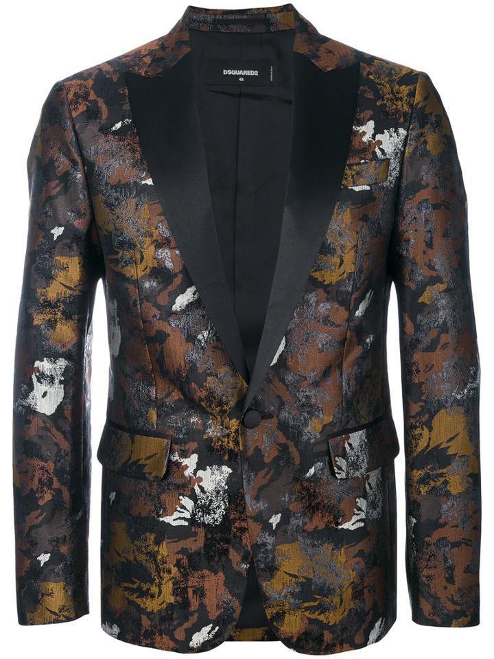 Dsquared2 - Metallic Embroidered Blazer - Men - Silk/cotton/polyester - 50, Black, Silk/cotton/polyester