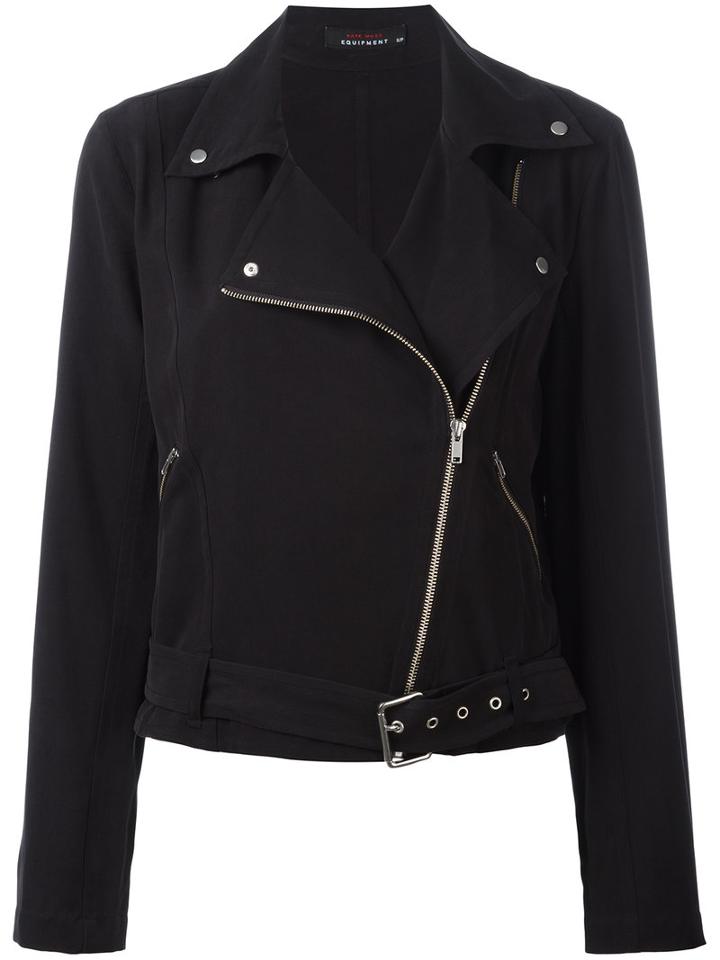 Equipment Biker Jacket, Women's, Size: Xs, Black, Silk