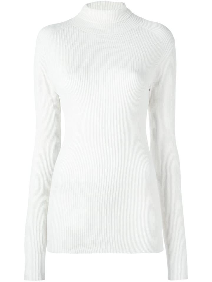 Victoria Beckham Turtleneck Jumper, Women's, Size: 3, White, Silk/cotton