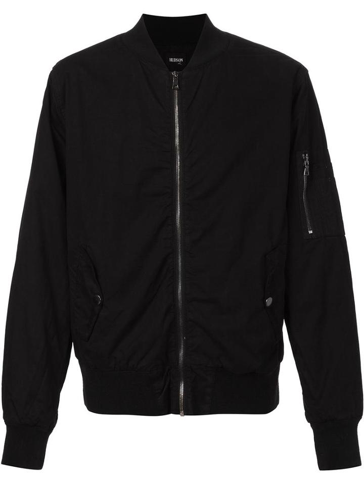 Hudson Zipped Bomber Jacket, Men's, Size: Medium, Black, Cotton/supima Cotton