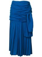 Versace Vintage Draped Midi Skirt - Blue