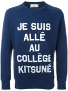 Maison Kitsuné 'je Suis' Print Sweatshirt, Men's, Size: Large, Blue, Cotton