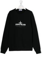 Stone Island Junior Teen Logo Print Sweatshirt - Black