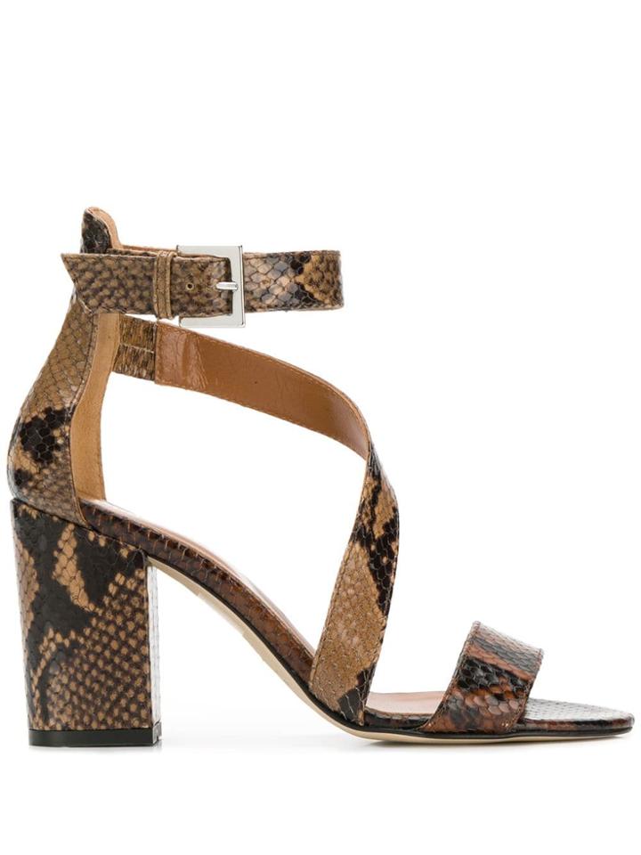 Paris Texas Snakeskin-effect Sandals - Brown
