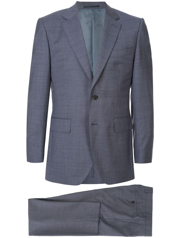 Gieves & Hawkes Mini Geometric Print Suit - Blue