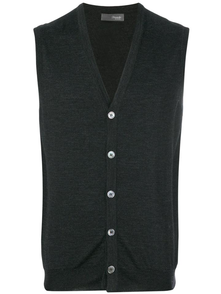 Drumohr Sleeveless V-neck Cardigan - Grey