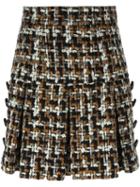 Dolce & Gabbana Bouclé Knit Skirt, Women's, Size: 40, Black, Silk/cotton/wool