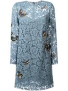 Valentino 'japanese Butterfly' Embroidered Heavy Lace Dress