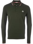 Moncler Long Sleeve Logo Polo Shirt - Green