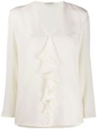 Etro Ruffle Long-sleeve Blouse - White