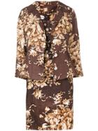 Dolce & Gabbana Vintage 2000's Floral Three-piece Skirt Suit - Brown