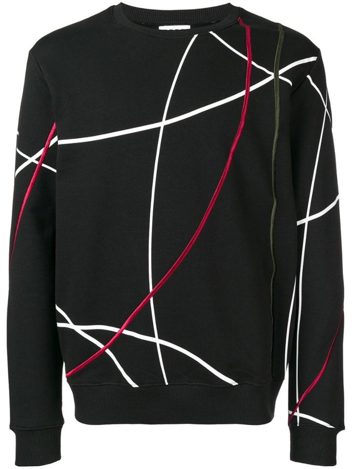 Les Hommes Urban Printed Sweater - Black