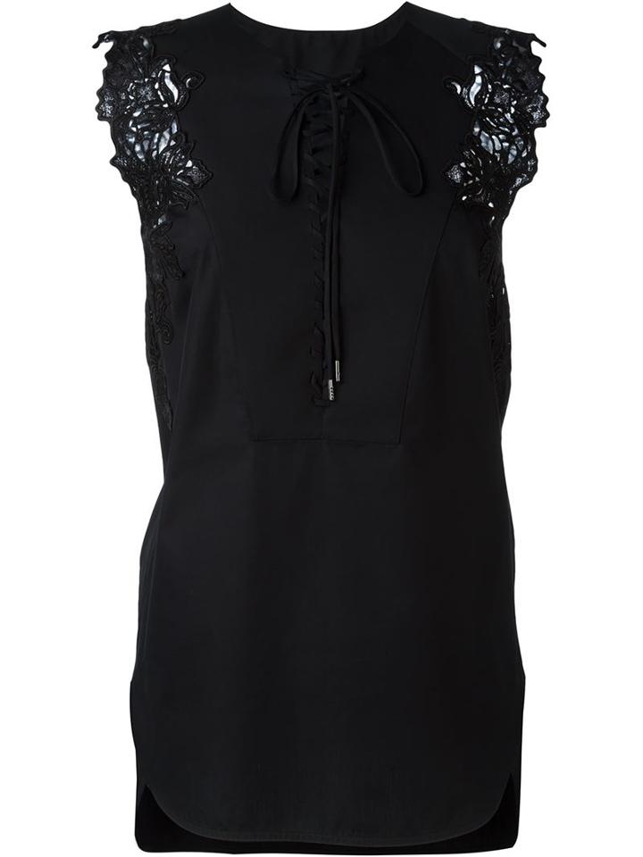 Ermanno Scervino Lace Detailing Lace-up Tank Top