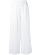 Federica Tosi - Wide Leg Trousers - Women - Cotton/polyamide/spandex/elastane - M, White, Cotton/polyamide/spandex/elastane