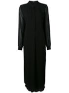 Ann Demeulemeester Long Shirt Dress, Women's, Size: 34, Black, Viscose/cotton