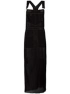 Jean Paul Gaultier Vintage Sheer Dungaree Apron Dress, Women's, Size: Medium, Black