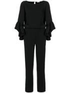 P.a.r.o.s.h. Frill Sleeve Jumpsuit - Black