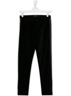 Balmain Kids Teen Velvet Straight Leg Trousers - Black