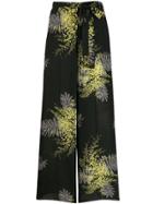 Valentino Mimosa Crêpe De Chine Trousers - Black