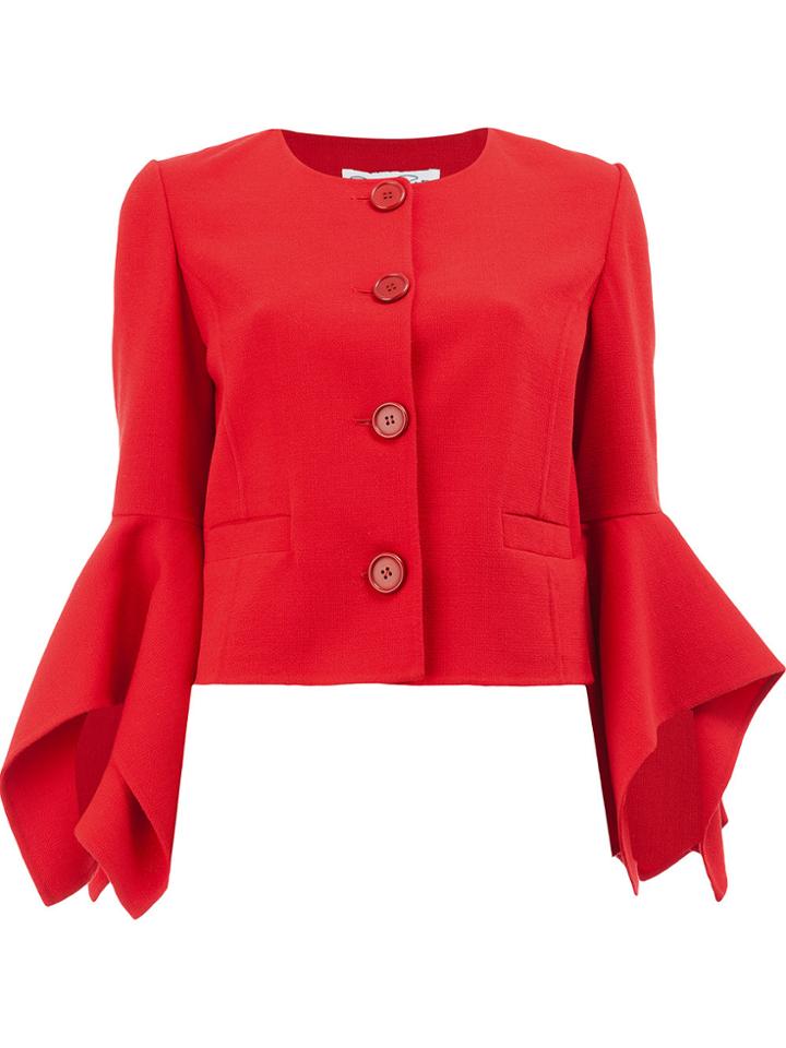 Oscar De La Renta Asymmetric Flared Cuff Jacket