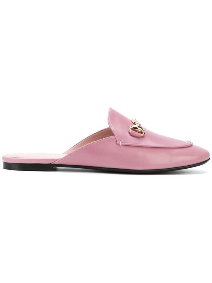 Pretty Ballerinas Buckled Loafer Mules - Pink & Purple