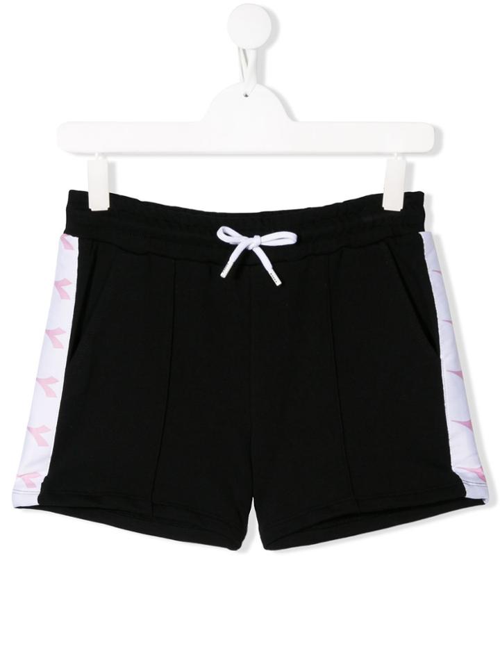 Diadora Junior Side Stripe Track Shorts - Black