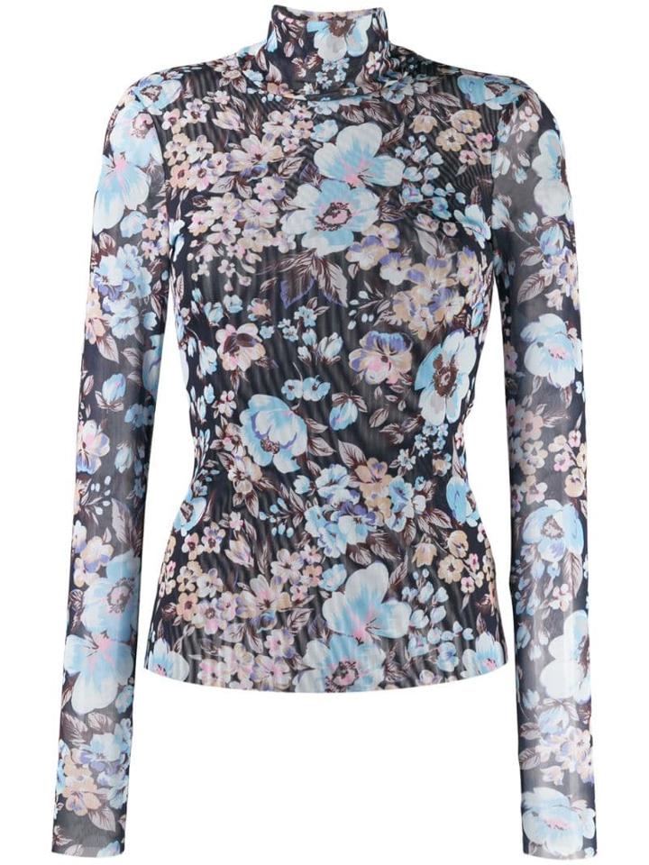 Baum Und Pferdgarten Floral Print Long Sleeve Top - Blue