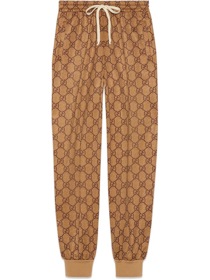 Gucci Gg Technical Jersey Jogging Pant - Brown