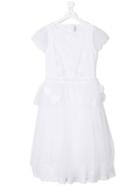 Simonetta Teen Broderie Anglaise Tulle Dress - White