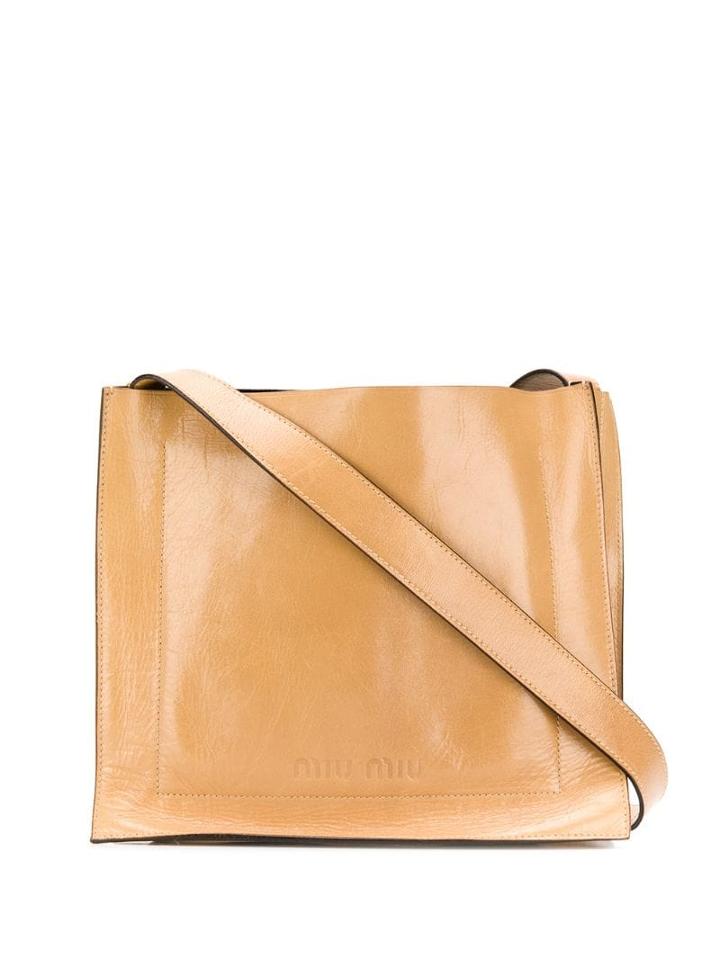 Miu Miu Pre-owned Embossed Logo Shoulder Bag - Neutrals