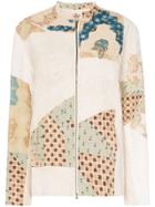 By Walid Classic Victorian Embroidered Patchwork Cotton Bomber Jacket