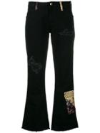 Alanui Bandana Patch Flared Jeans - Black