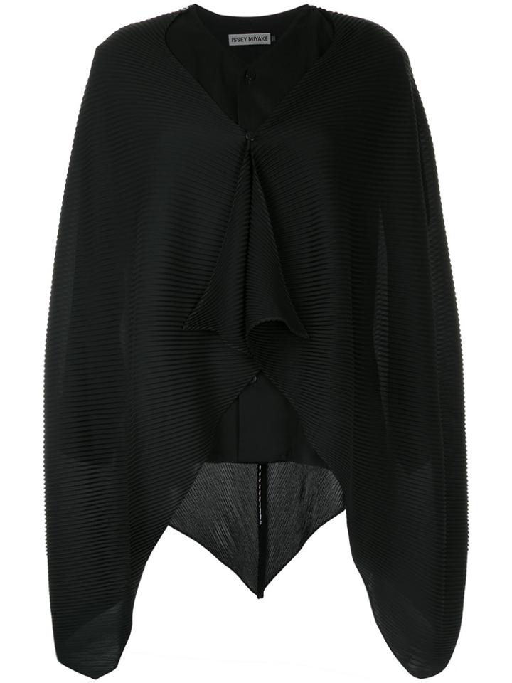 Issey Miyake Draped Knitted Top - Black